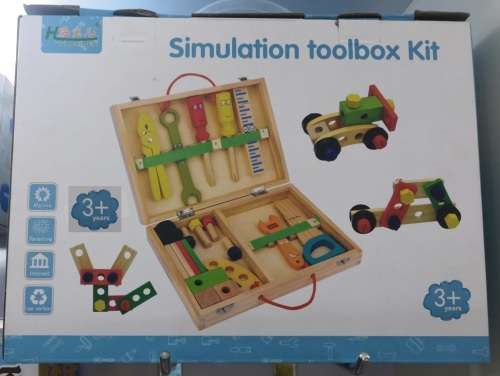 Wooden Carpenters Tool Box Toy