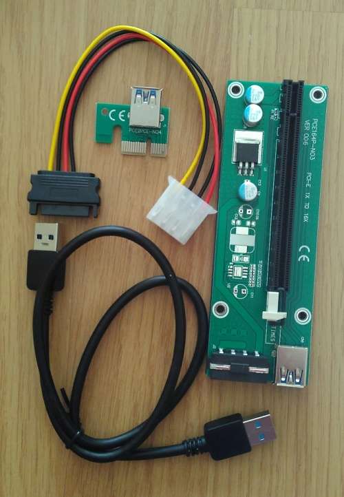 Powered (molex) usb risers for mining rig