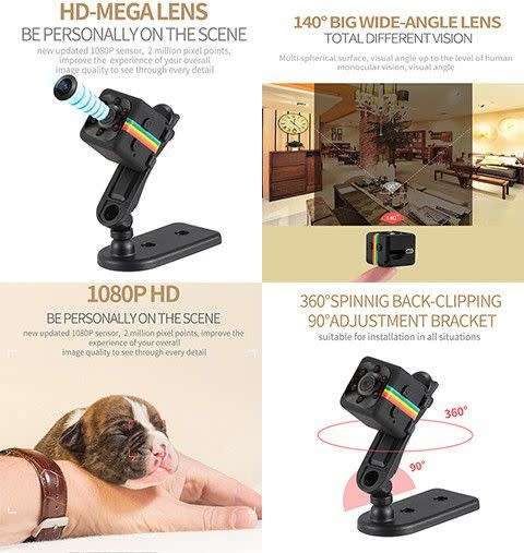 Full HD 1080P Mini Camera - Black