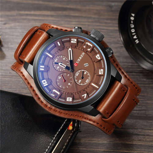 CURREN Top Brand Luxury Mens Watch Men Watches Male Casual Quartz Wristwatch Leather Military Waterp