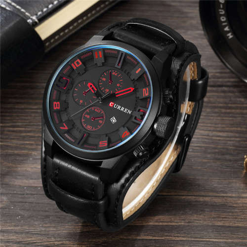 CURREN Top Brand Luxury Mens Watch Men Watches Male Casual Quartz Wristwatch Leather Military Waterp