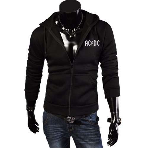 Men's Hoodies ACDC Print Men Jacket Hooded High-quality Autumn Winter Korean Slim Fit Man Sweatshirt