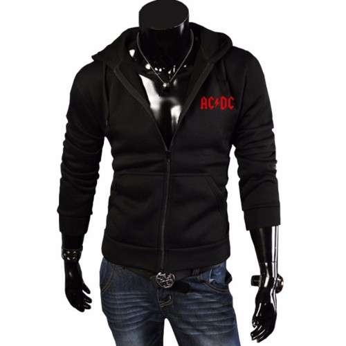 Men's Hoodies ACDC Print Men Jacket Hooded High-quality Autumn Winter Korean Slim Fit Man Sweatshirt