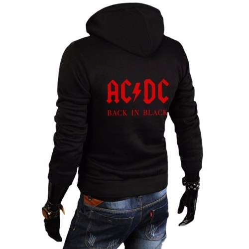 Men's Hoodies ACDC Print Men Jacket Hooded High-quality Autumn Winter Korean Slim Fit Man Sweatshirt