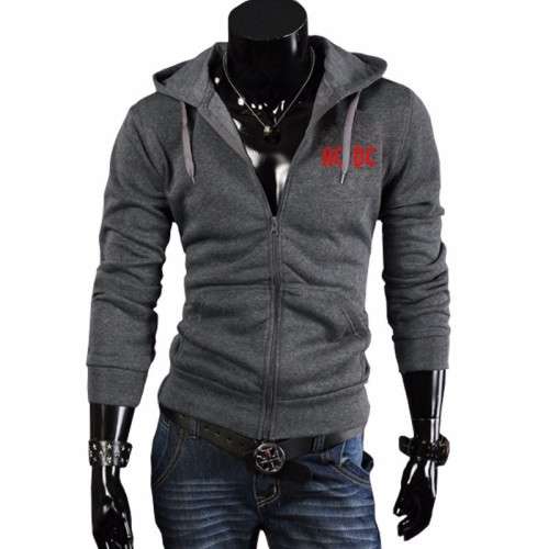 Men's Hoodies ACDC Print Men Jacket Hooded High-quality Autumn Winter Korean Slim Fit Man Sweatshirt