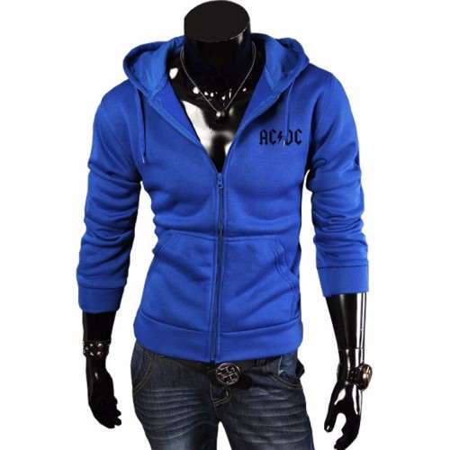 Men's Hoodies ACDC Print Men Jacket Hooded High-quality Autumn Winter Korean Slim Fit Man Sweatshirt