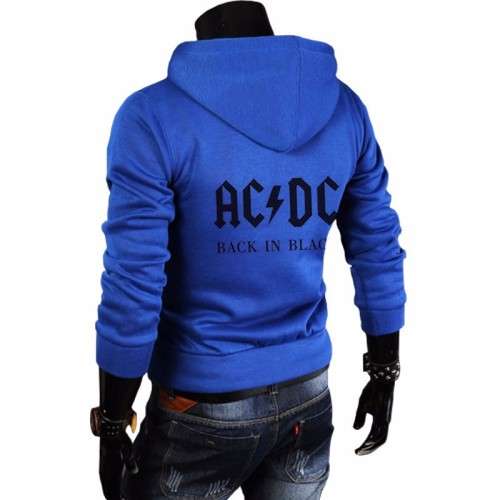 Men's Hoodies ACDC Print Men Jacket Hooded High-quality Autumn Winter Korean Slim Fit Man Sweatshirt