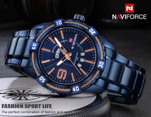 NAVIFORCE Fashion Casual Brand Waterproof Quartz Watch Men Military Stainless Steel Sports Watches M