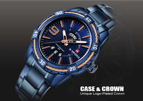 NAVIFORCE Fashion Casual Brand Waterproof Quartz Watch Men Military Stainless Steel Sports Watches M