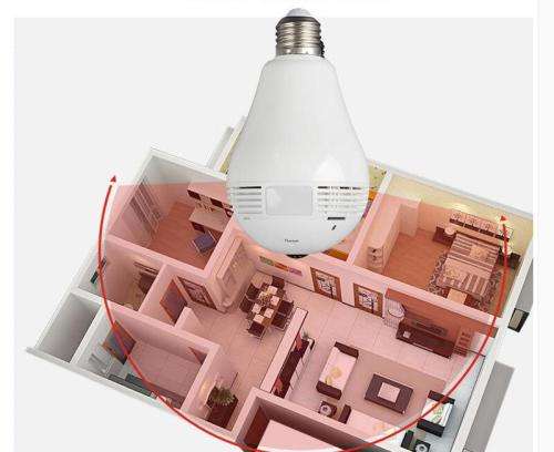 1.3MP 2.0MP wifi Panoramic 360 degree camera Wireless Light bulb Fisheye Camera cctv Smart Home 3D V