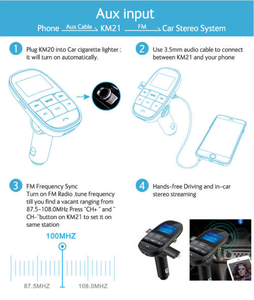 Nulaxy FM Transmitter Bluetooth FM Modulator Handsfree Car MP3 Player Support USB Flash Drive SD Car