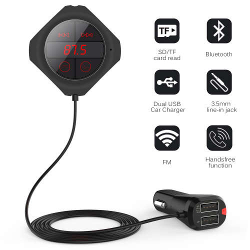 Onever 6-in-1 Hands Free Wireless Bluetooth FM Transmitter Modulator Car MP3 Player TFSD Memory Card