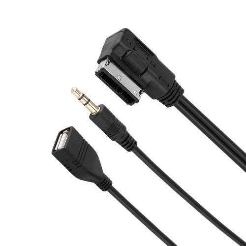3.5mm Male Aux In Cable Adapter Car Music AMI MMI Interface USB Cable For VW Audi Q5 Q7 A3 A4L A5 A1