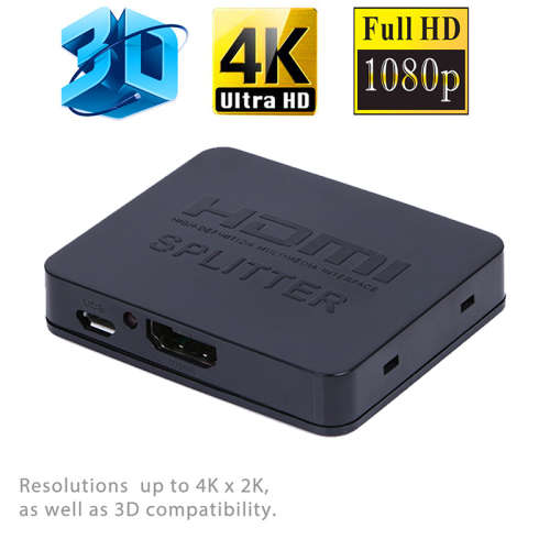 1080p 4K HDMI Splitter Full HDMI 3D Video HDMI Switch Switcher 1X2 Split 1 in 2 Out Amplifier Dual D