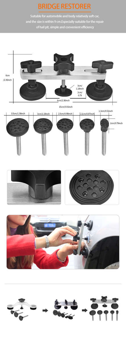 PDR Kit Tools Car Dent Repair Tool Dent Puller Hot Melt Glue Gun Pulling Bridge Rubber Hammer Paintl