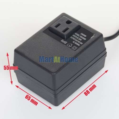 200W AC 220V to 110V Step Down Voltage Transformer Convert Travel Power EUUS Plug Adapter
