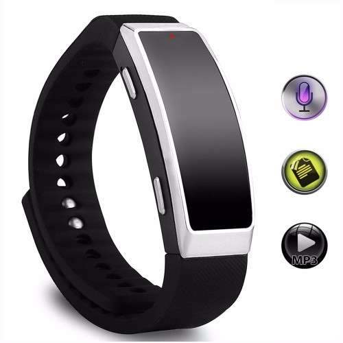 Hidden Voice Recorder Digital Professional 8GB MP3 Wristband Audio Sound Recorder Mini Rechargeable