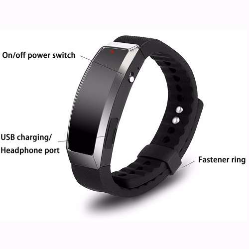 Hidden Voice Recorder Digital Professional 8GB MP3 Wristband Audio Sound Recorder Mini Rechargeable