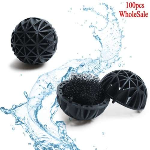 100 pcs 16mm Aquarium Bio Balls Filter Media WetDry Koi Fish Tank Pond Reefx