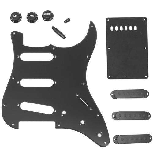 Zebra 3Ply Electric Guitar Pickguard 1Ply Back Plate Knobs Replacement Screws Set For Acoustic Guita