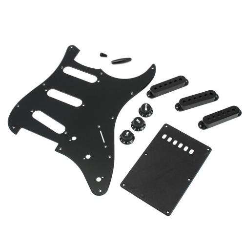 Zebra 3Ply Electric Guitar Pickguard 1Ply Back Plate Knobs Replacement Screws Set For Acoustic Guita