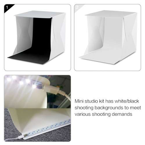 Portable Folding Lightbox Photography Studio Softbox LED Light Soft Box for DSLR Camera Photo Backgr