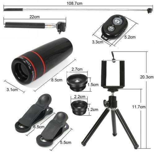 All in 1 Accessories Phone Camera Lens Top Travel Kit For Smart Phone iPhone Samsung HTC HUAWEI