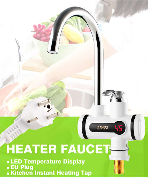 Electric Kitchen Water Heater Tap Instant Hot Water Faucet Heater Cold Heating Faucet Tankless Insta
