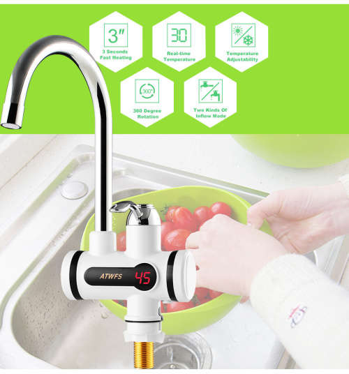 Electric Kitchen Water Heater Tap Instant Hot Water Faucet Heater Cold Heating Faucet Tankless Insta