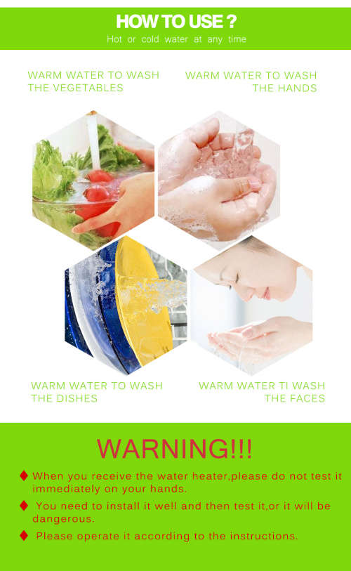 Electric Kitchen Water Heater Tap Instant Hot Water Faucet Heater Cold Heating Faucet Tankless Insta