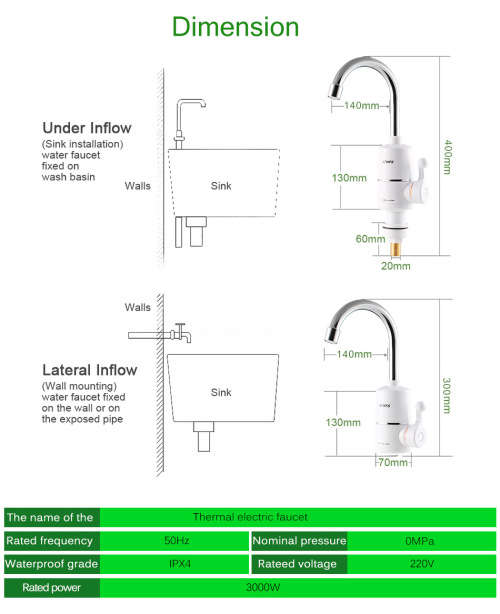 Tankless Electric Newest Water Heater Kitchen Instant Hot Water Tap Heater Electric Water Faucet Ins
