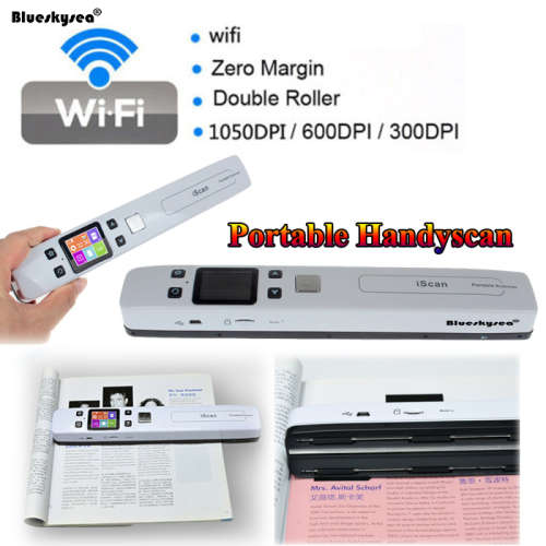 Iscan02 Wireless WIFI Portable Scanner A4 Size JPEGPDF High Speed Document Scanner 1050DPI Handheld