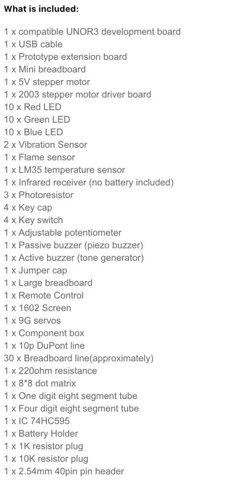 Arduino UNO R3 Basic Starter Kit