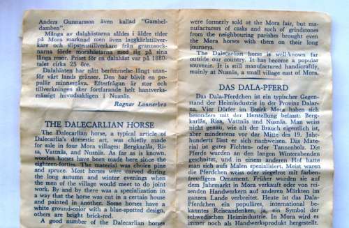 Genuine Swedish Dalecarlian horse by GA Olsson, Nusnäs, Mora,