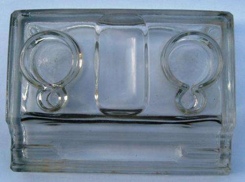 Vintage glass pen and ink stand