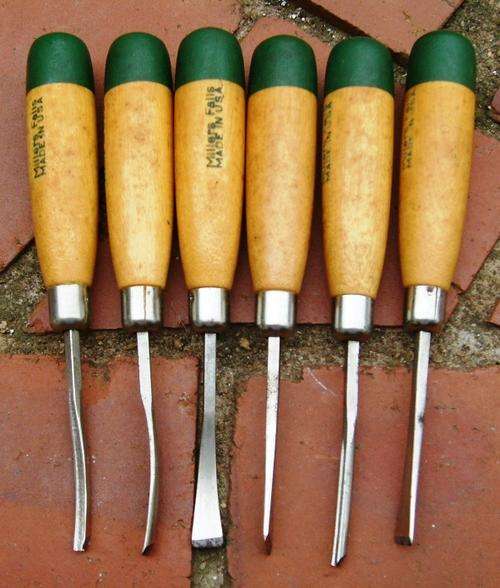 Set of 6 vintage Miller Falls wood carving chisels No 106c