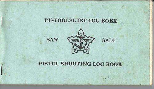 SADF pistol shooting log book.