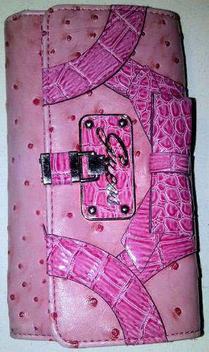 GUESS Wallet Pink Leather