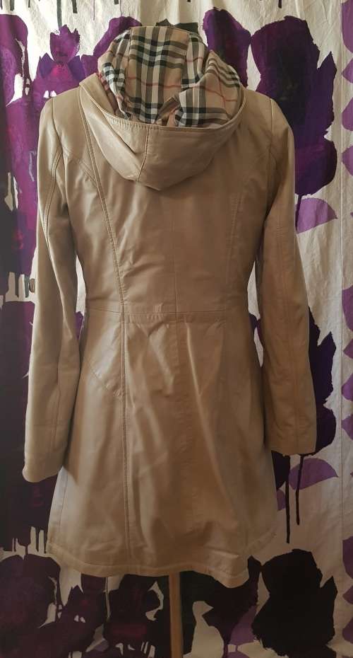 Genuine Leather Hooded jacket Size Small