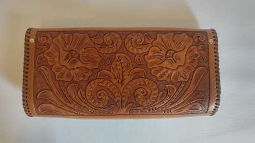 FLASH SALE 50% OFF  Vintage Tooled Genuine leather clutch bag