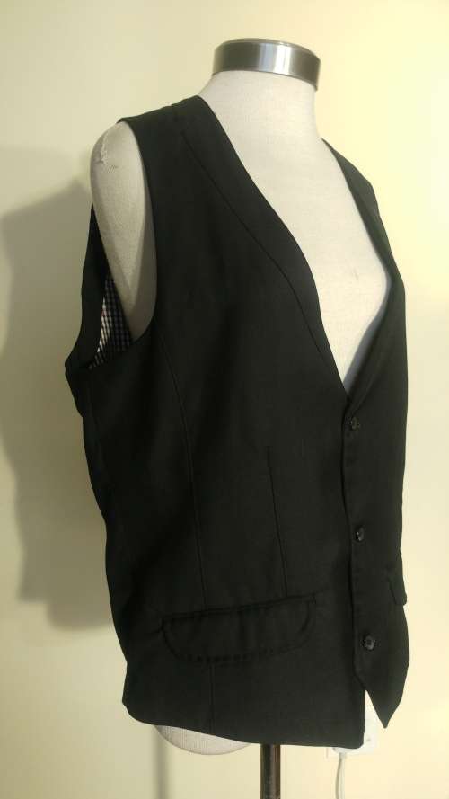 Mens Black Waistcoat by Markhams Cignal - Size L