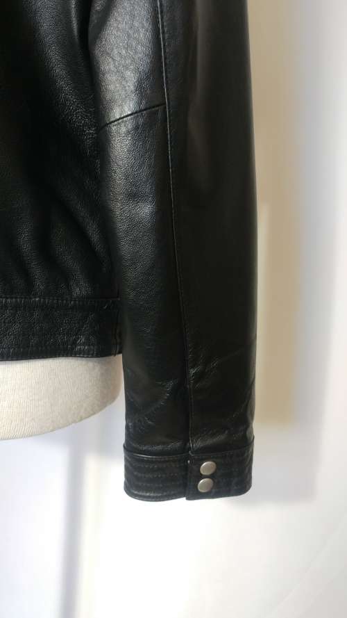 Woolworths Ladies Black Genuine Leather Jacket - Size 12