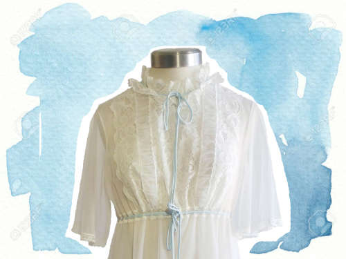 Vintage White Frilly Nightgown - Size S/M