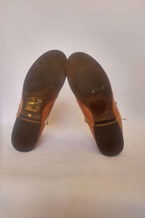 Tan leather and lace boots by Steve Madden - Size 7.5