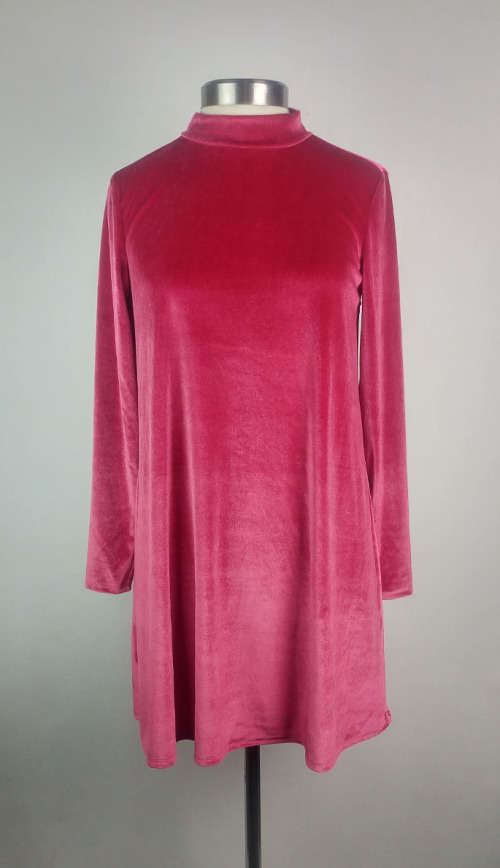 Pink Velvet Mini Dress by Forever 21 - Size M