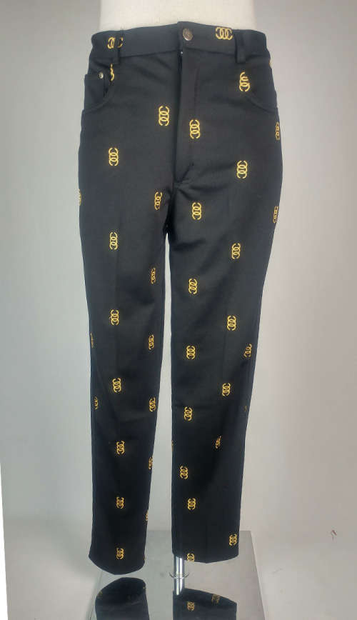 Black trouser with gold logo embroidery by LGM - Size L