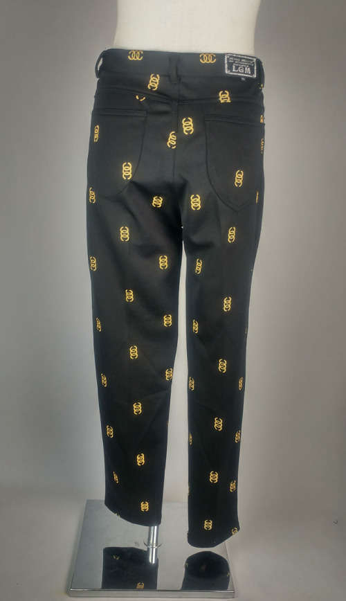 Black trouser with gold logo embroidery by LGM - Size L