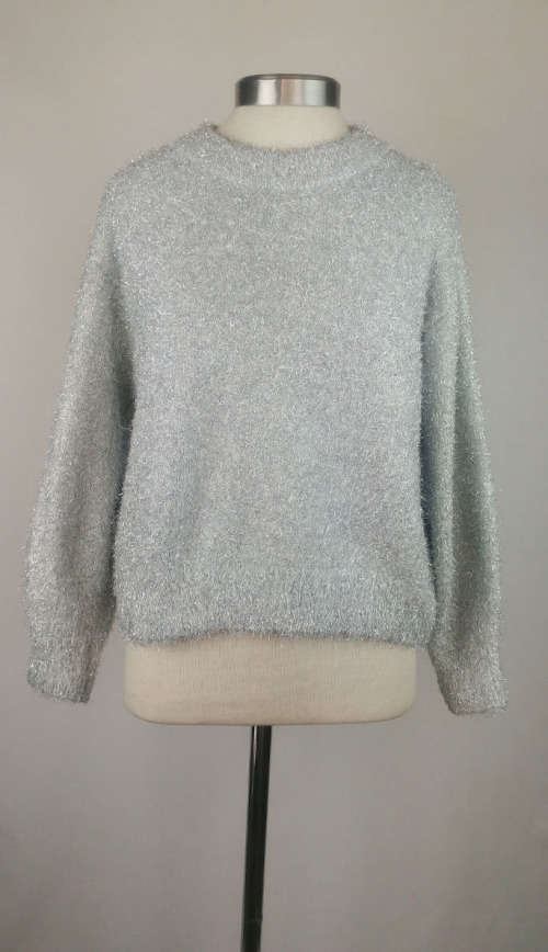 Silver tinsel crop top by H&M - Size S