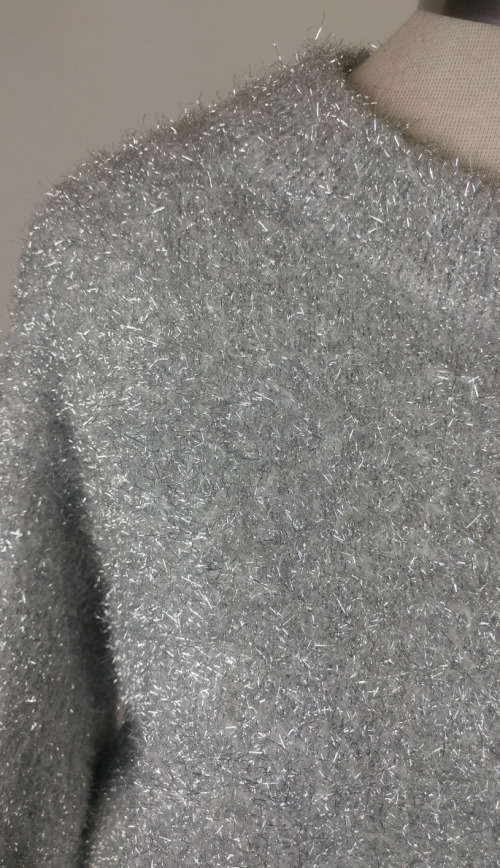 Silver tinsel crop top by H&M - Size S