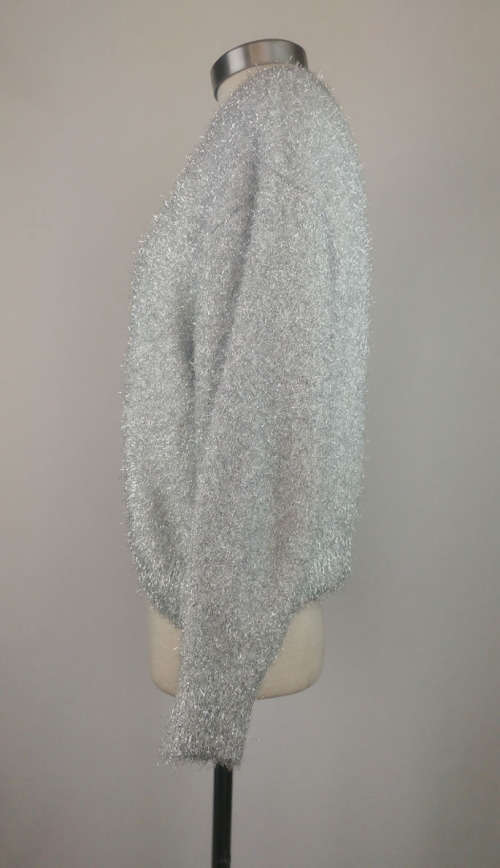 Silver tinsel crop top by H&M - Size S